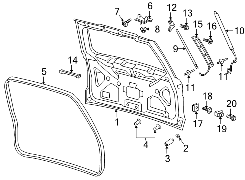 2020 Ford Expedition GATE ASY - LIFT Diagram for JL1Z-7840010-B