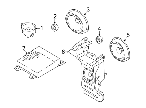 2021 Ford EcoSport Speaker Assembly Diagram for GN1Z-18808-F