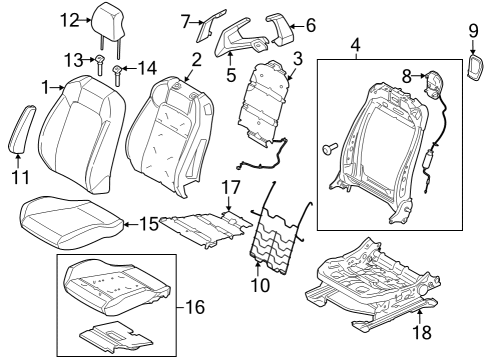 2024 Ford Mustang Heating Element Assembly Diagram for PR3Z-14D696-F