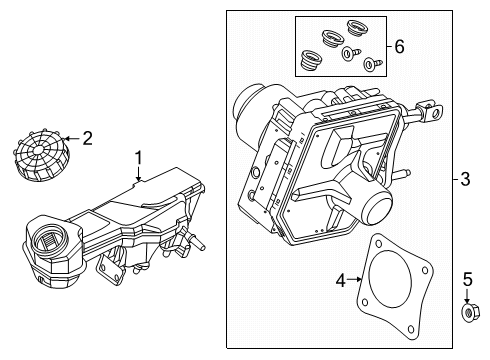 2023 Ford Escape Brake Booster Assembly Diagram for PZ1Z-2005-K