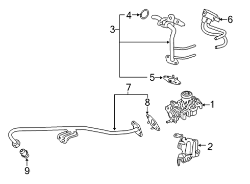 2022 Ford F-150 Exhaust Gas Recirculation Valve Diagram for ML3Z-9D475-P