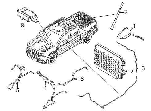 2025 Ford Maverick Cable Assembly Extension Diagram for SZ6Z-18812-AB