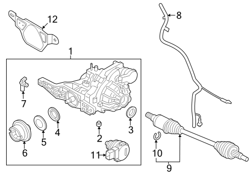 2023 Ford Maverick Rear Axle Shaft Assembly Diagram for PZ6Z-4K139-A