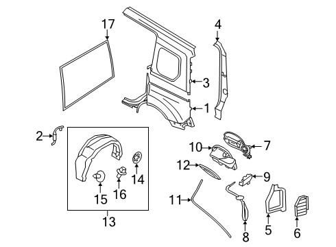 2020 Ford Transit Connect Door - Fuel Tank Filler Access Diagram for KT1Z-61405A26-D
