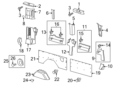 2025 Ford Transit 150 Interior Trim - Side Panel Diagram 2
