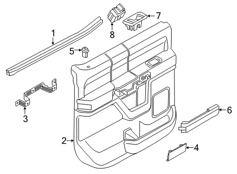 2020 Ford F-150 Door Belt Weatherstrip Diagram for FL3Z-1625860-B