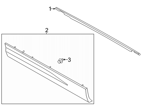 2020 Lincoln Corsair Door Outside Moulding Diagram for LJ7Z-7825556-BAPTM