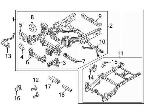 2025 Ford Ranger Frame Assembly Diagram for MB3Z-5019-P