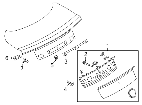 2020 Ford Mustang Emblem Diagram for KR3Z-6342528-CB