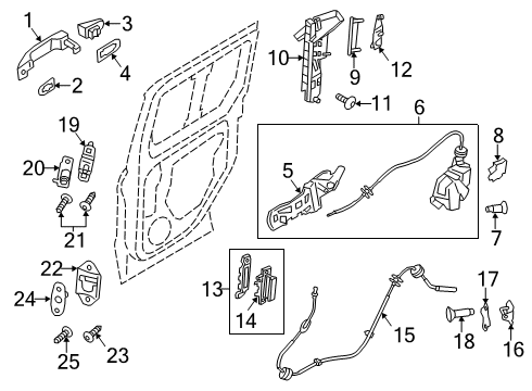 2022 Ford Transit Connect Latch Diagram for DT1Z-61264A26-AT