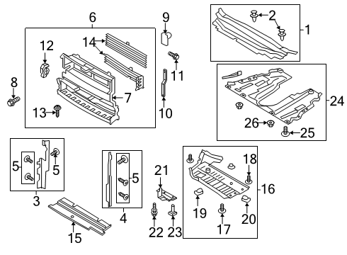 2020 Ford Police Responder Hybrid Radiator Grille Bracket Diagram for HS7Z-8B455-C