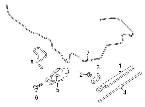 2021 Lincoln Nautilus Wiper Blade Assembly Diagram for HA1Z-17528-AA