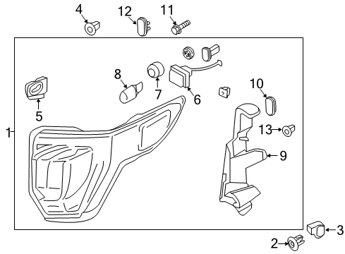 2019 Ford Police Interceptor Utility Rear Lamp Assembly Diagram for FB5Z-13404-H