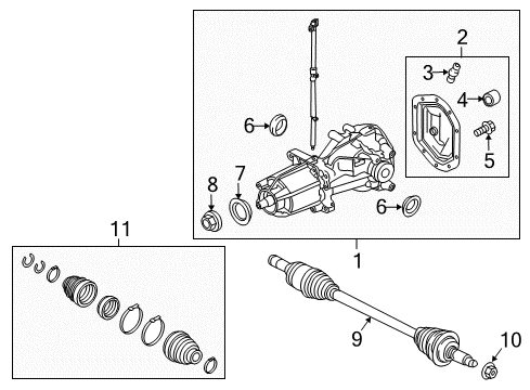 2019 Ford Police Interceptor Sedan Rear Axle Assembly Diagram for GB5P-4000-AB