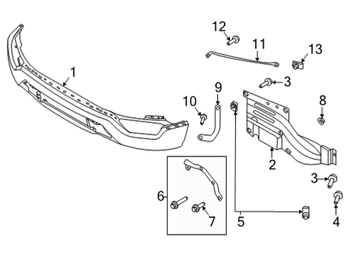 2021 Ford F-150 Front Bumper Assembly Diagram for ML3Z-17757-D
