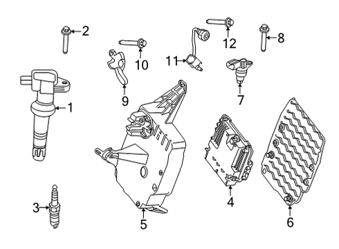 2024 Lincoln Corsair Ignition Coil Assembly Diagram for LX6Z-12029-B