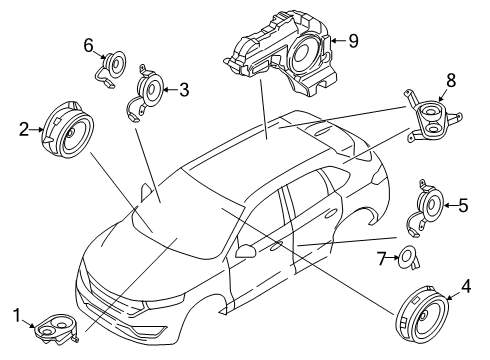 2020 Lincoln Nautilus Speaker Assembly Diagram for FA1Z-18808-MA