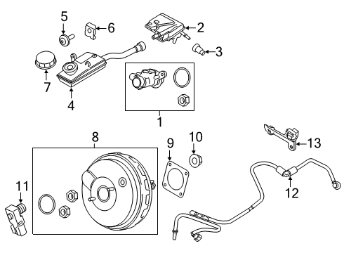 2023 Ford Transit Connect Master Cylinder Assembly Diagram for KV6Z-2140-C