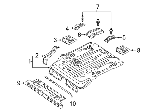 2021 Ford Transit Connect Floor Pan Assembly Diagram for FV6Z-1711215-AE