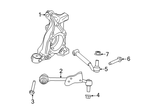 2020 Ford Mustang Front Suspension Arm Assembly Diagram for KR3Z-3079-C