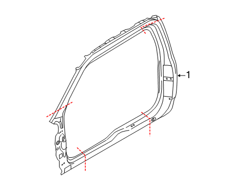 2022 Ford F-250 Super Duty Door Frame Diagram for HC3Z-28211A11-B