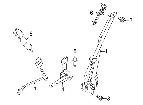 2019 Ford Police Interceptor Sedan Seat Belt Assembly Diagram for DG1Z-5461202-BH