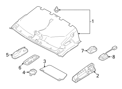 2025 Ford E-Transit BRACKET - HEADLINING SUPPORT Diagram for MK4Z-6152166-A