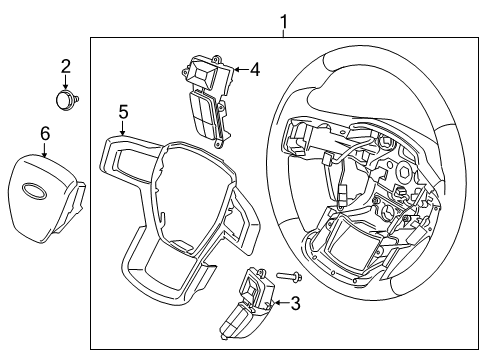 2020 Ford F-150 Steering Wheel Assembly Diagram for HL3Z-3600-GF
