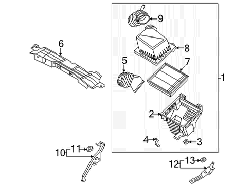 2024 Ford Maverick Air Cleaner Assembly Diagram for NZ6Z-9600-J
