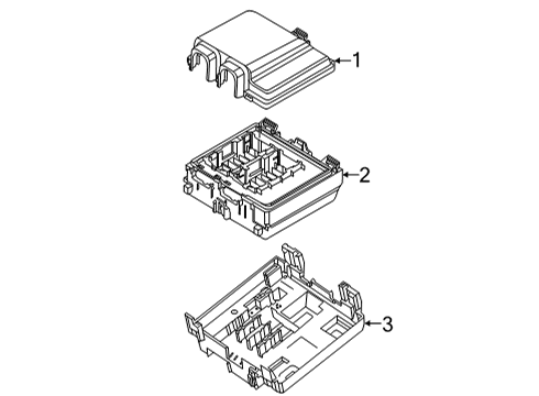 2022 Ford Bronco Sport Fuse Junction Panel Assembly Diagram for LX6Z-14A068-Z