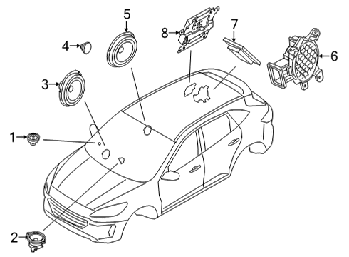 2021 Ford Bronco Sport Speaker Assembly Diagram for M1PZ-18808-B