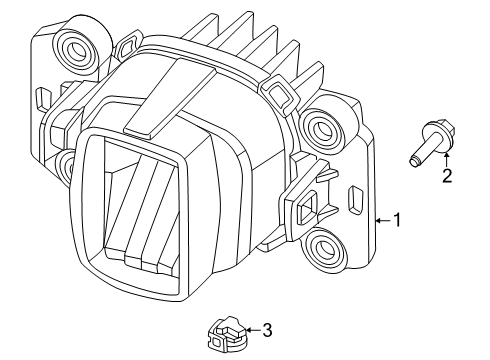 2025 Ford Explorer Fog Lamp Assembly Front Diagram for RB5Z-15200-A