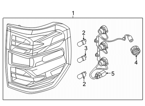 2024 Ford Maverick Rear Lamp Assembly Stop And Flas Diagram for NZ6Z-13404-F