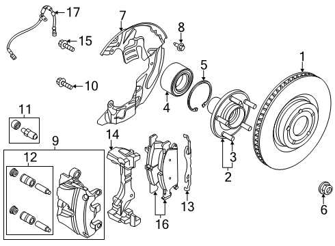 2024 Ford Escape Hose Assembly Brake Diagram for LX6Z-2078-A