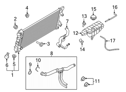 2021 Ford F-150 Radiator Hose Diagram for ML3Z-8260-K