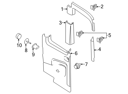 2024 Ford Transit 350 Interior Trim - Back Door Diagram 2