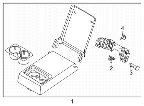 2023 Ford Mustang Mach-E Armrest Assembly Diagram for LJ8Z-5867112-CB
