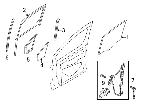 2022 Ford Transit Connect RUN ASY - GLASS Diagram for DT1Z-6121596-M