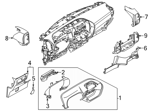2025 Ford Bronco Sport Cluster & Switches, Instrument Panel & Components Diagram 3