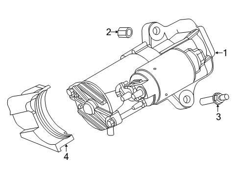 2022 Ford Explorer Starter Motor Assembly Diagram for L1MZ-11002-A