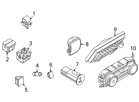 2022 Ford Explorer Button Diagram for LB5Z-11500-B
