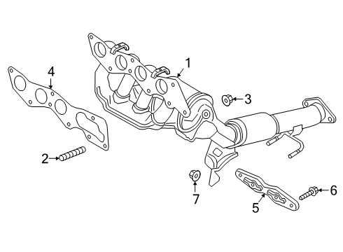 2021 Ford Transit Connect Exhaust Manifold And Catalyst Assembly Diagram for KV6Z-5G232-E