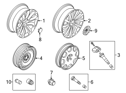 2023 Lincoln Aviator Wheel Assembly Diagram for LB5Z-1007-H