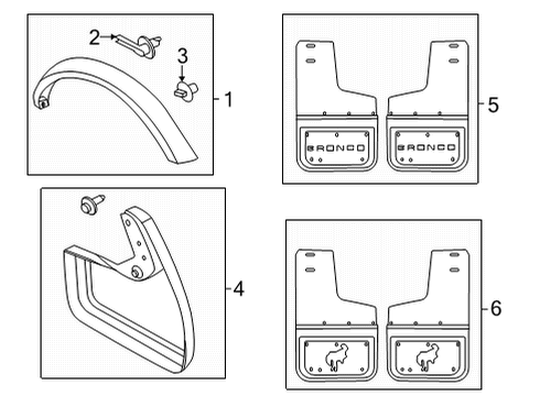 2024 Ford Bronco Moulding Diagram for M2DZ-1029038-BPTM