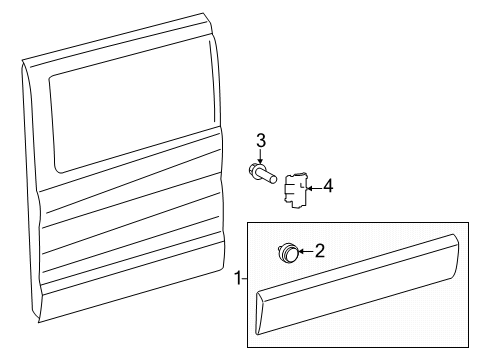 2025 Ford Transit 350 HD Exterior Trim - Side Door Diagram 2