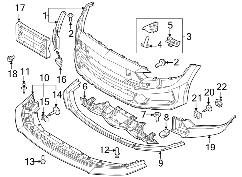 2024 Ford Mustang Front Bumper Assembly Diagram for PR3Z-17D957-CAPTM