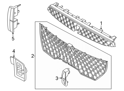 2025 Lincoln Nautilus Grille & Components Diagram 3