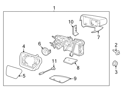 2022 Ford F-150 Lightning Mirror Assembly Rear View Outer Diagram for ML3Z-17682-TB