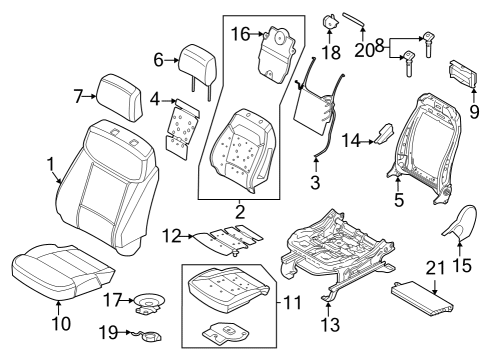 2022 Ford F-150 Lightning Cover Assembly Seat Cushion Diagram for NL3Z-1562900-AC