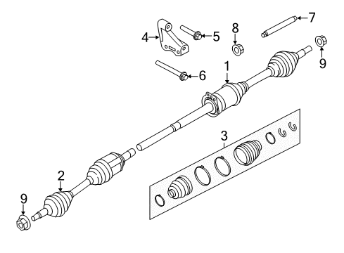 2019 Ford Police Interceptor Utility Front Axle Shaft Diagram for FB5Z-3B436-H